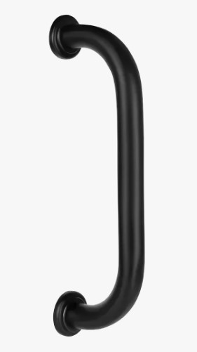 BARRA APOIO 40 CM ALUMINIO PRETA